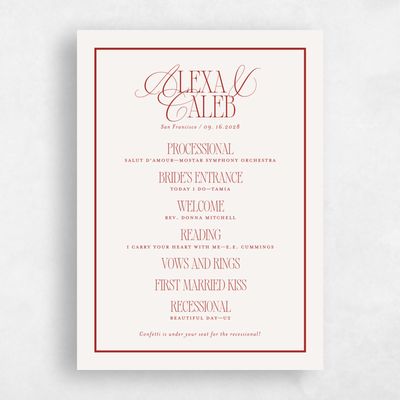Beige Wedding Program - Orable