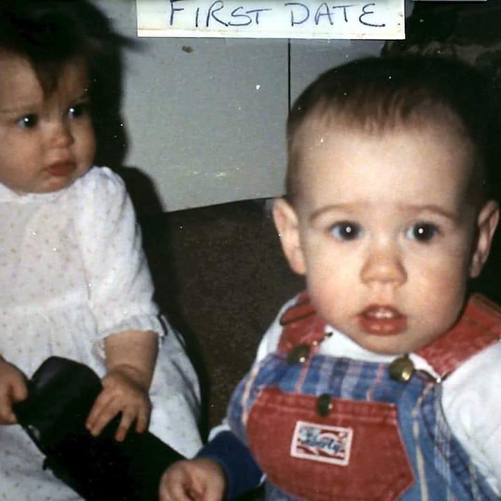 "THE" picture complete with mom's original scrapbook caption!