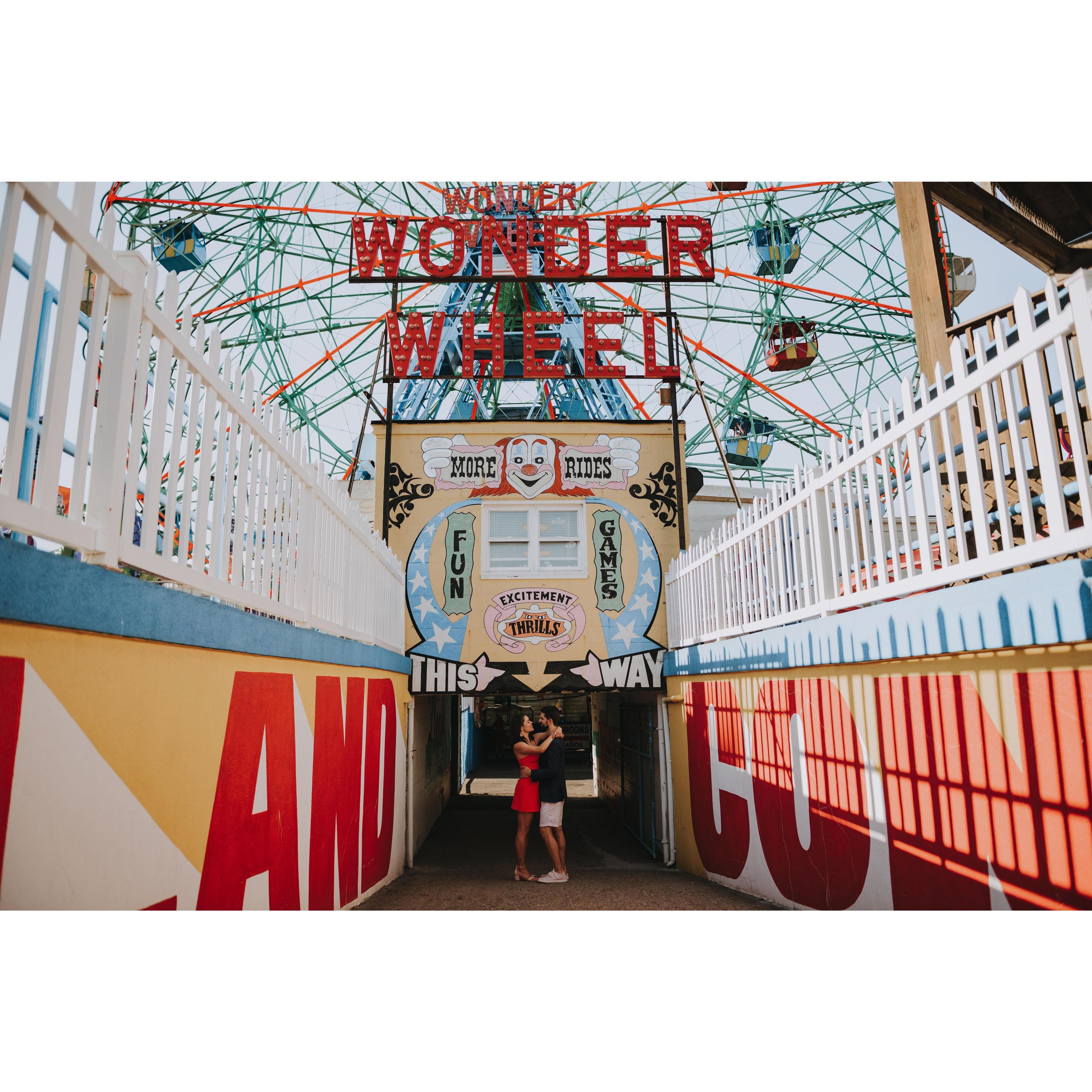 Engagement shoot w/ @hellocaitcarr. Coney Island.