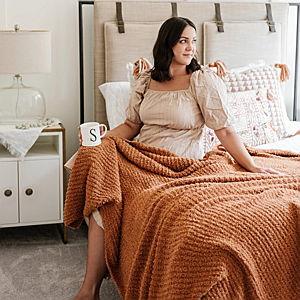 Saranoni RIBBED BAMBONI® XL BLANKETS - Ginger