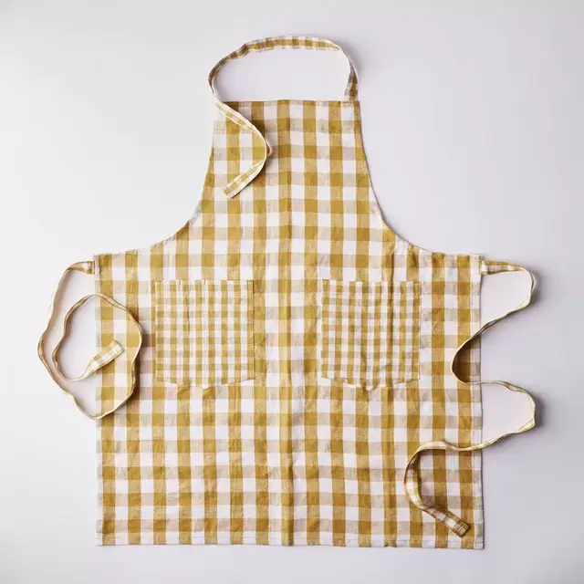 Food52 Gingham Linen Apron - Red