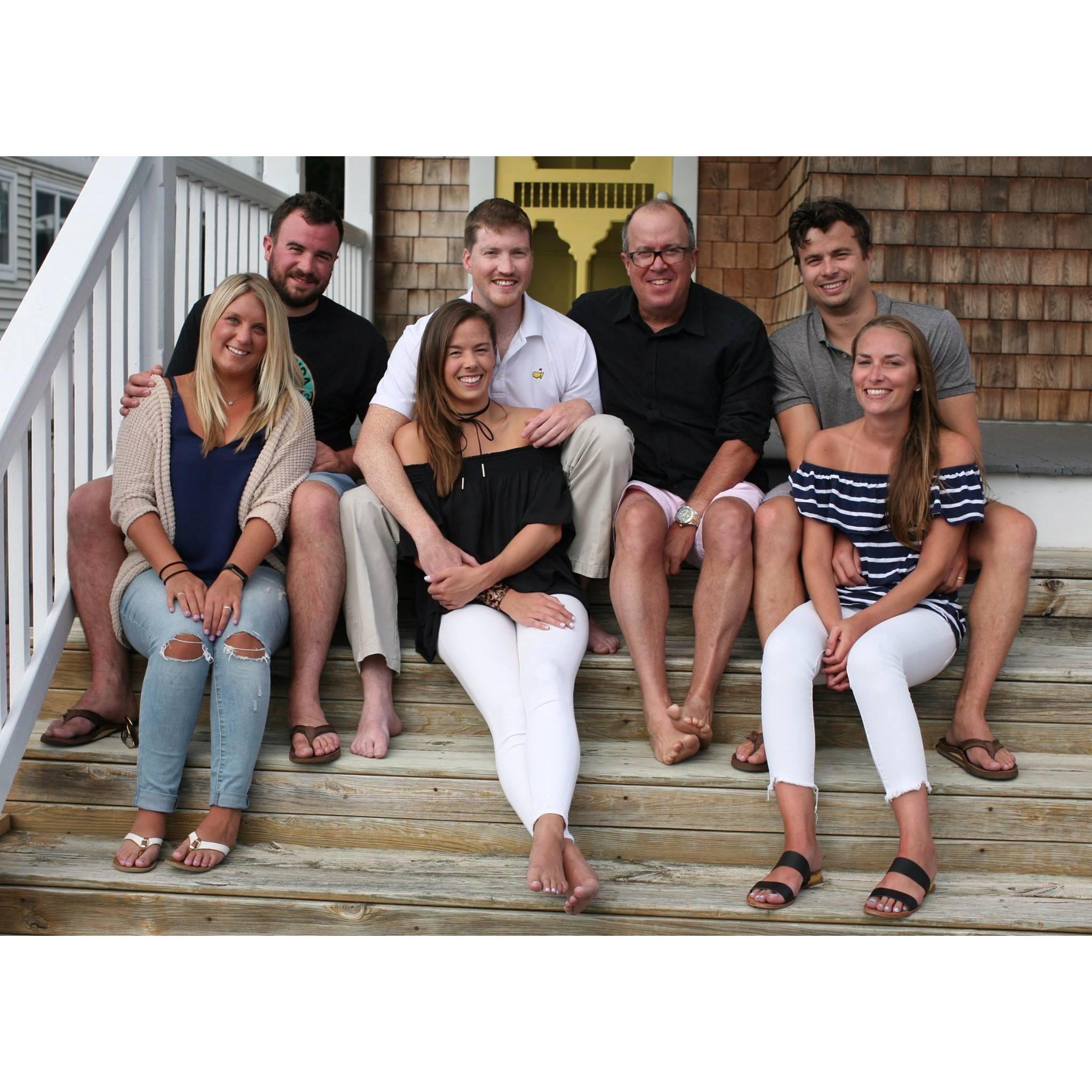 Lauren's family- Will & fiancé Melissa, Chris & wife Jess; Dad (Chris)