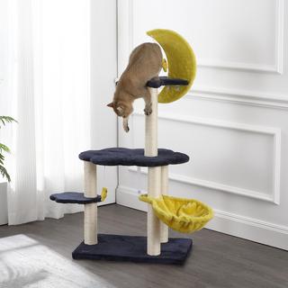 Aurora 3-Tier Modern Sisal Moon & Stars Cat Tree