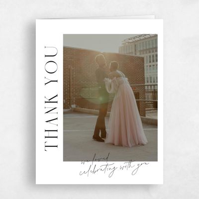 White Portrait Wedding Thank You - Chaplin Photo