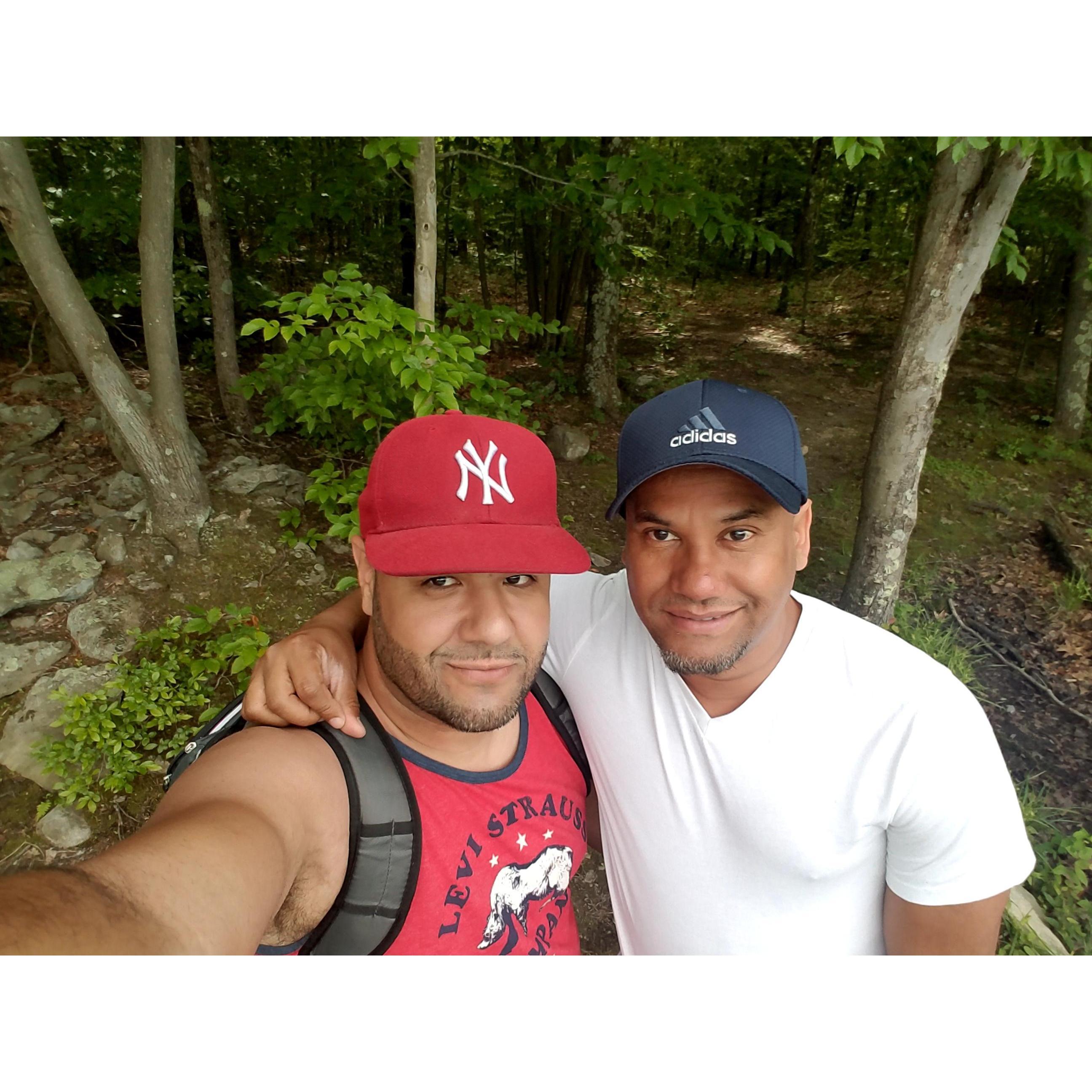 Taking a breather during a beautiful hike