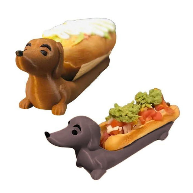 GEDEUBAN 2 PCS Dachshund Hot Dog Holder for Candy, Hot Dogs, Snacks, and Sandwiches