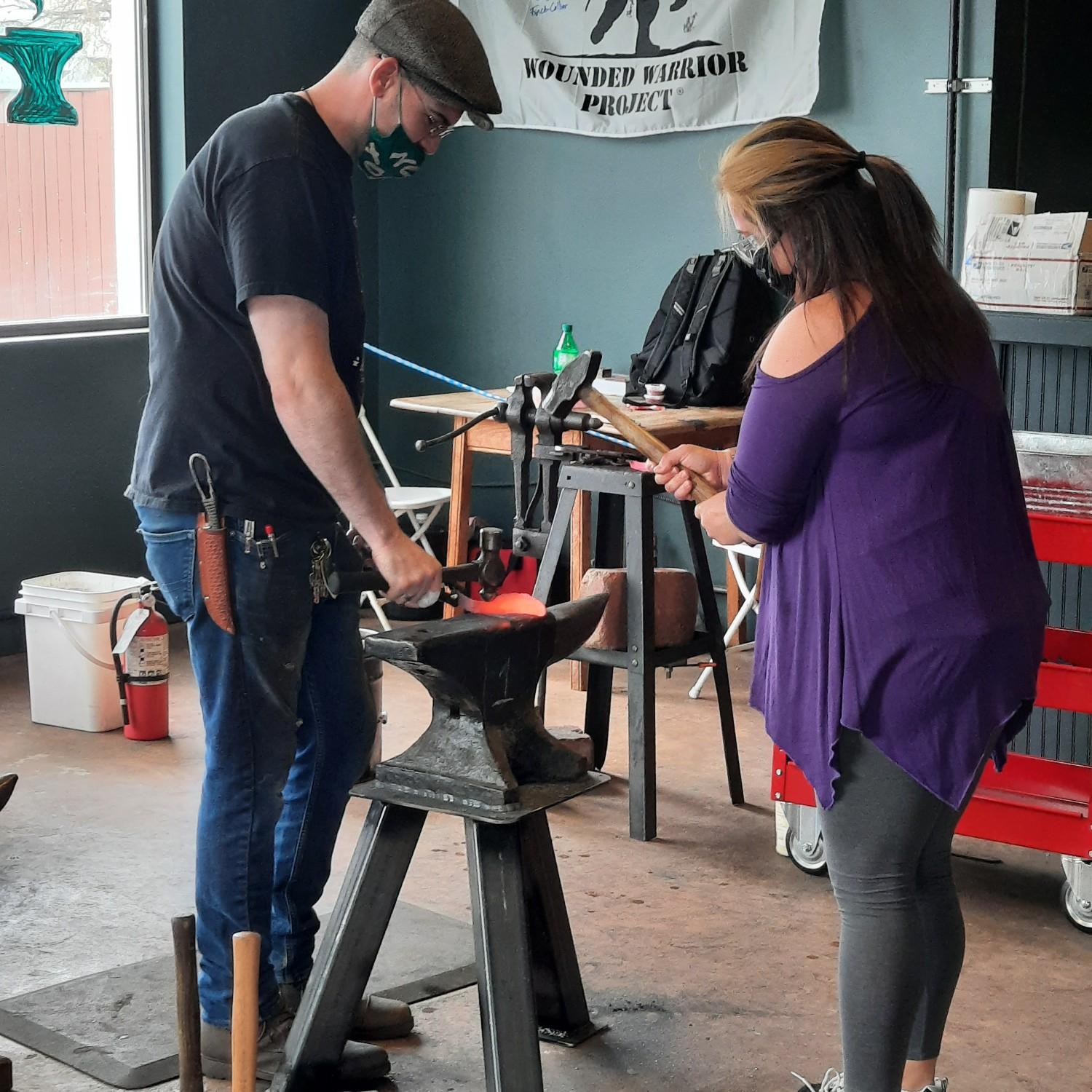 Forging a knife in Frankenmuth