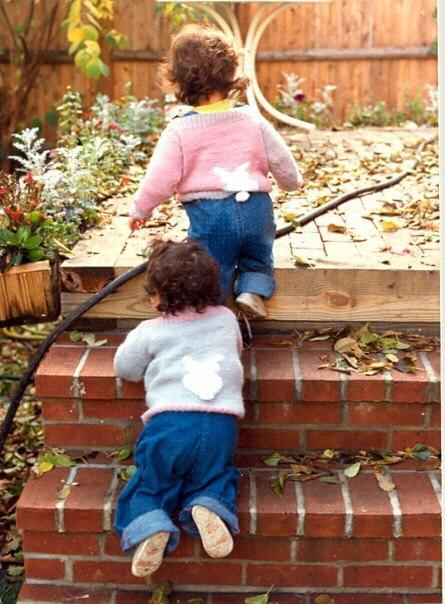 Two classic sweaters knit by my Grandma Shirley - she was so good at them and defined our early fashion years