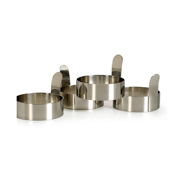 RSVP International Endurance Stainless Steel 3x3x2" Egg Ring 4 Piece