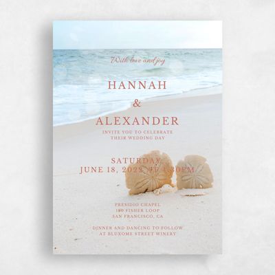 Dark Coral, Pink Wedding Invitation - Havasu Classic