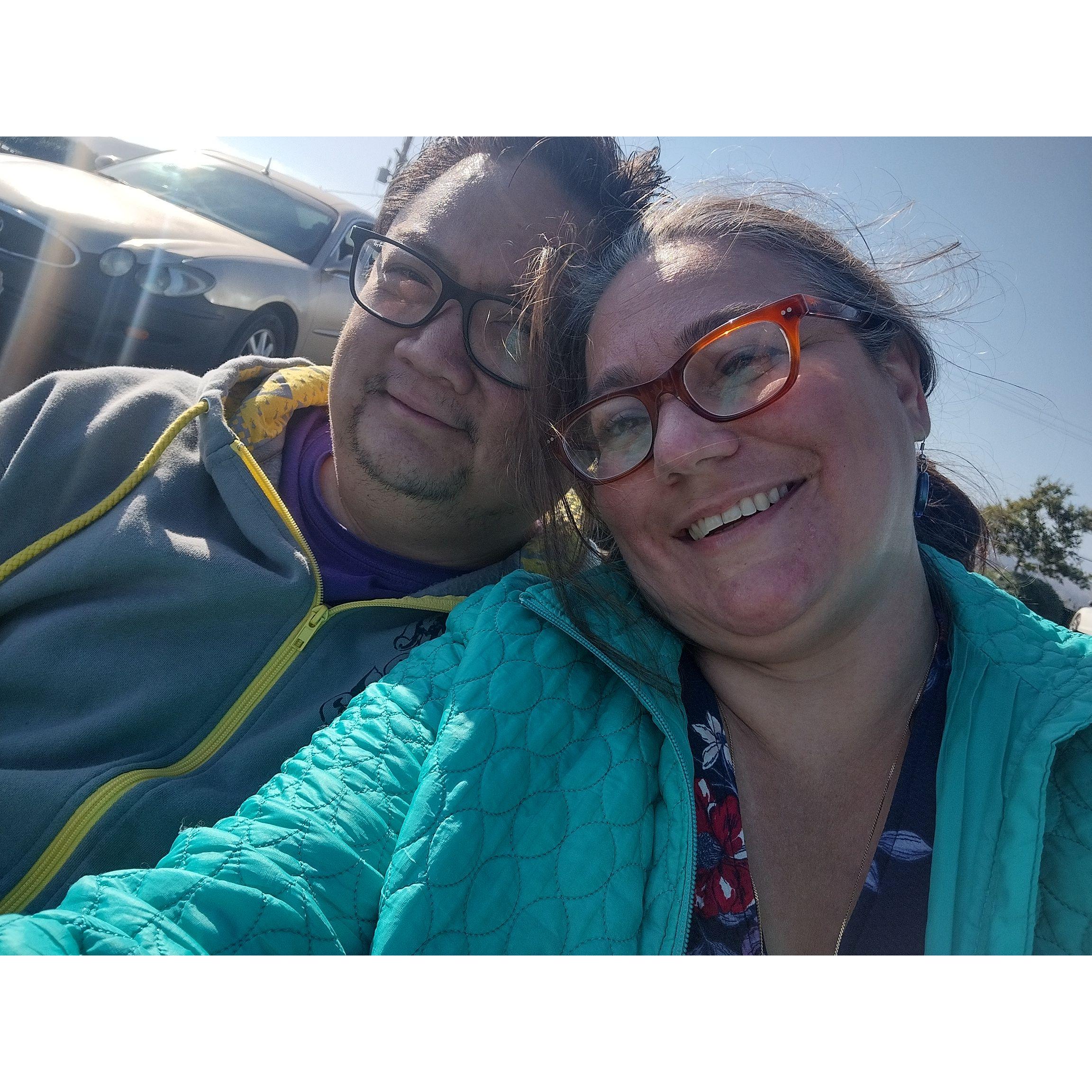 On a ride at Universal Studios