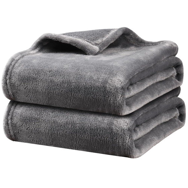 Onarway Dog Blanket Washable for Bed: 2 Packs Dog Blankets 59”x47” - Fluffy Soft Large Throw for Cat Puppy Kitten Dogs - Fleece Pet Blankets for Crate Couch Car and Indoor - Grey