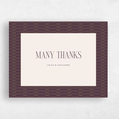 Dark Plum, Purple Wedding Thank You - Jody Landscape