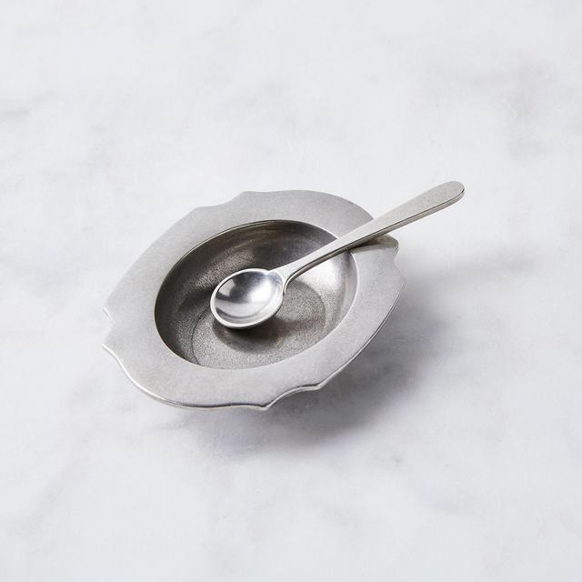 Pewter Salt Bowl & Spoon