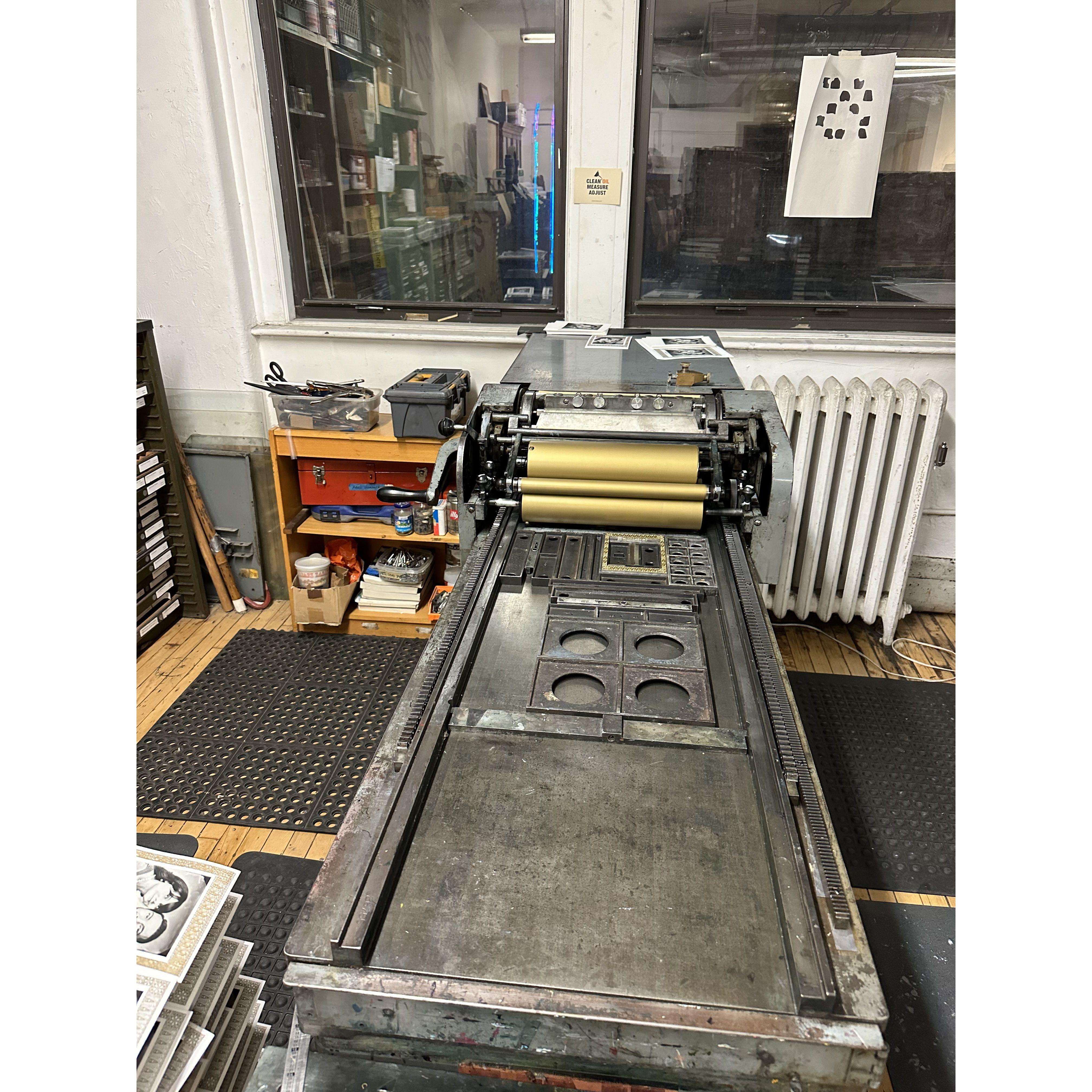 The Vandercook Universal 1 press from the mid 1950’s used to print the save the dates.