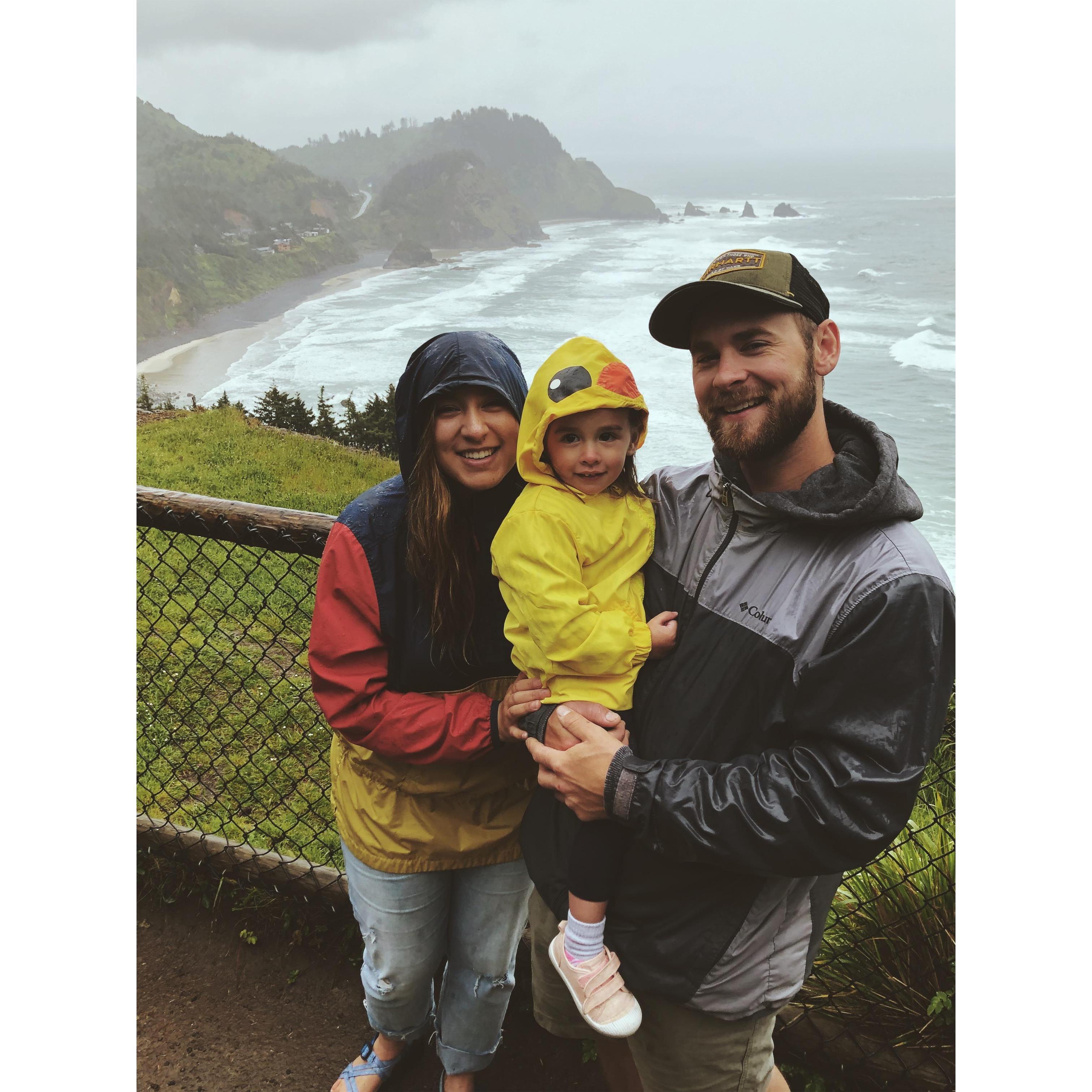 Spending family time on the coast outside of Tillamook, Oregon