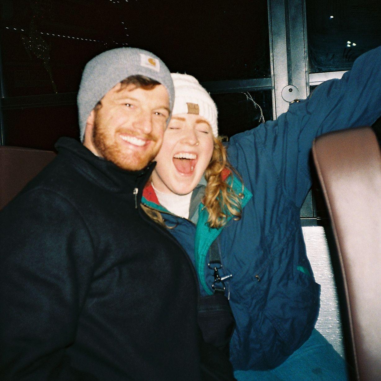 River of Lights 2024 - we rode the bus in and Erin (bridesmaid) snapped this photo on one of her many cameras. 90's nostalgia vibe right?