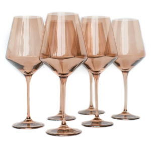 Estelle Colored Wine Stemware - Set of 6 {Mocha Mousse (Our Amber Smoke)}
