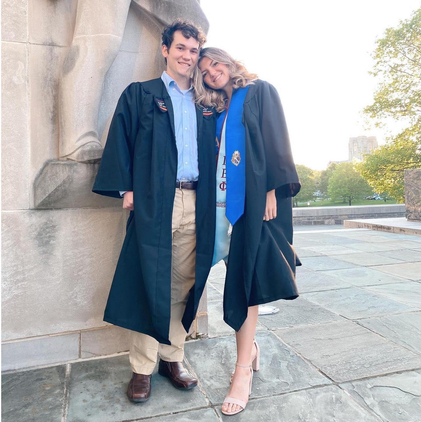 Graduating from Virginia Tech together.