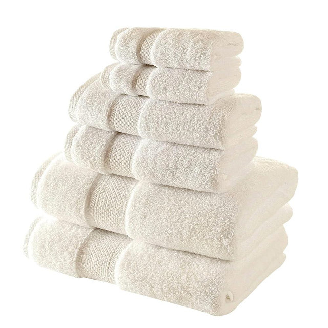 BAGNO MILANO Turkish Towels Hotel-Spa Towel Set, 100% Turkish Cotton | Ultra Soft Plush Absorbent Towels (Cream, Towel Set of 6)