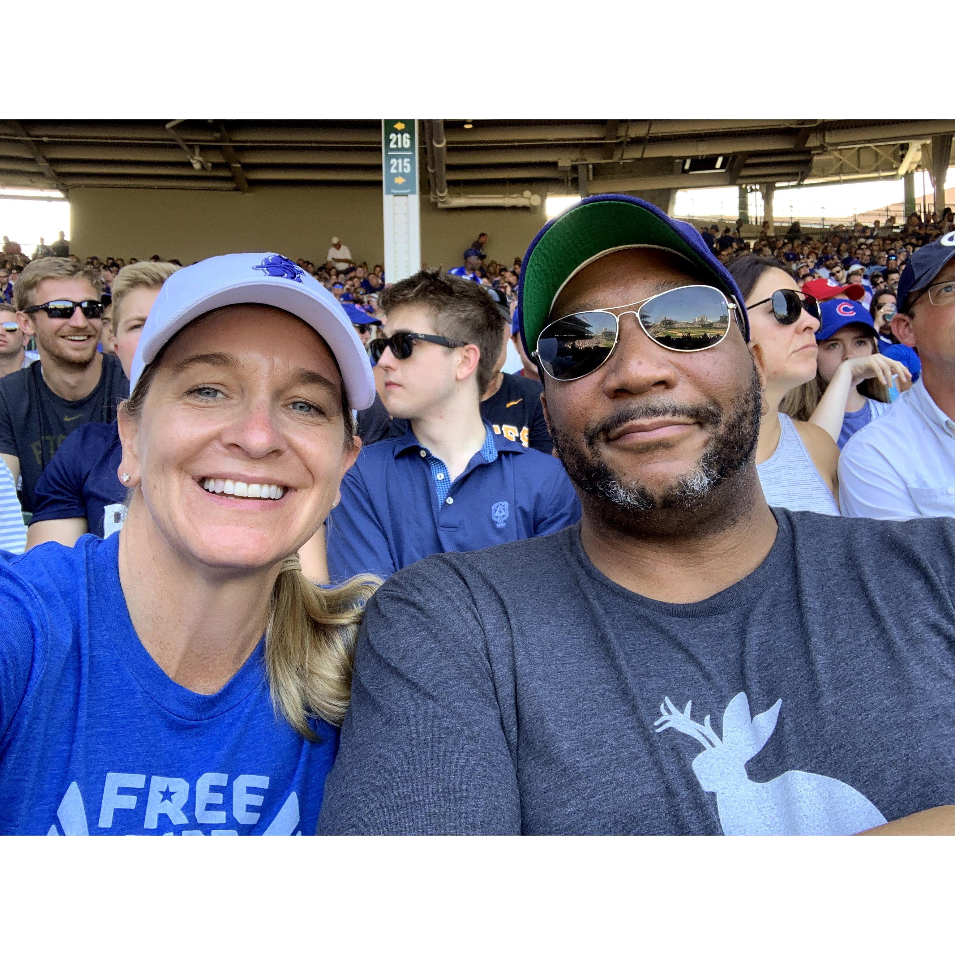 2019 Cubs game in Chicago, we missed Amy & Sean Goldsworthy who were planning to join us!