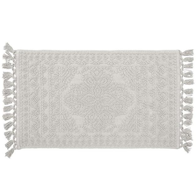 French Connection Bath Rug, 20"x34", Light Grey