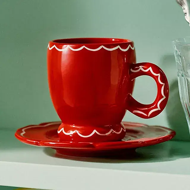 Damson Madder Stoneware Espresso Cup & Saucer