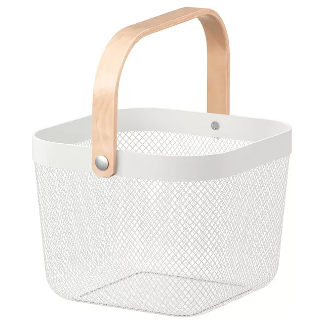 RISATORP Wire basket, white9 ¾x10 ¼x7 "