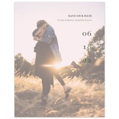 Green Wedding Digital Save the Date - Leia Portrait
