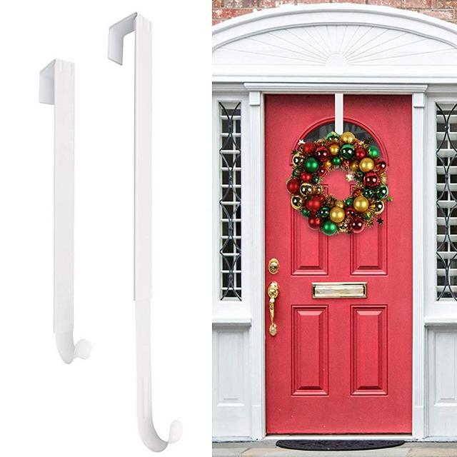 HEYHOUSE Wreath Hanger,Christmas Wreath Hanger for Front Door Adjustable from 14.9-25 Inches, Larger Door Wreath Hanger Festival Wreaths，Decorations Hook