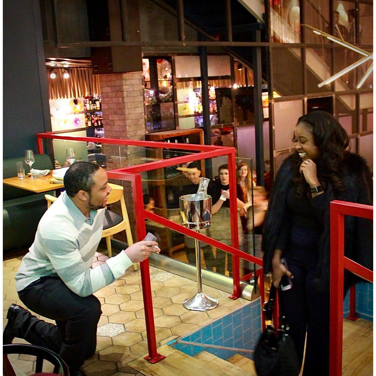 February 15, 2020. The proposal. We had a full audience. It felt like a scene out of a movie. It was perfect and I couldn't have dreamed of it happening any other way.