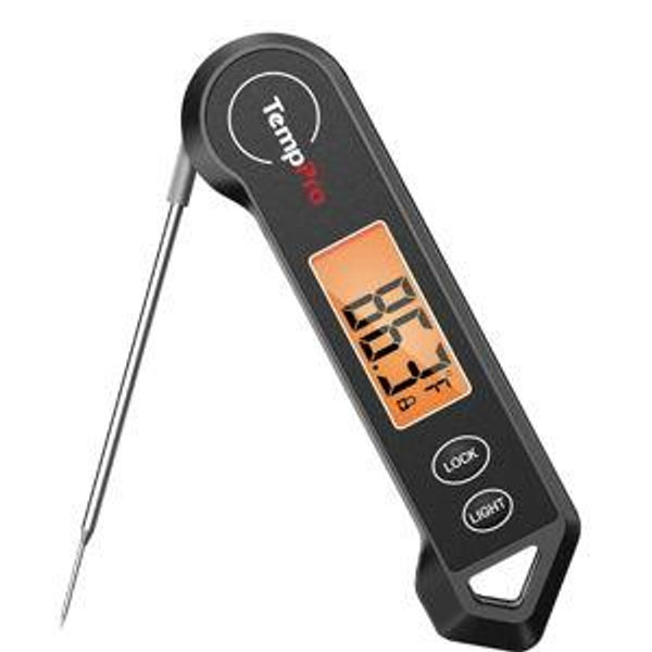 TempPro TP19H Waterproof Digital Meat Thermometer with Ambidextrous Backlit and Motion Sensing Cooking Food Thermometer for BBQ Grill Smoker Oil Fry Candy Thermometer (Previously ThermoPro)