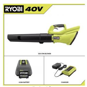 40V 120 MPH 550 CFM Cordless Battery Leaf Blower With 4.0 Ah Battery and Charger
