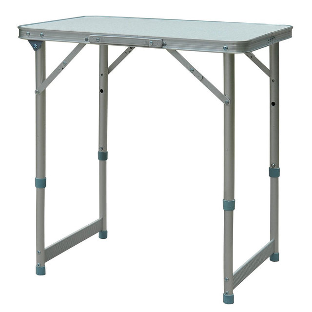 Outsunny 23" Folding Camping Table Beach Table with Height Adjustability, Lightweight Portable Table with Handle, Outdoor Folding Table Accessory