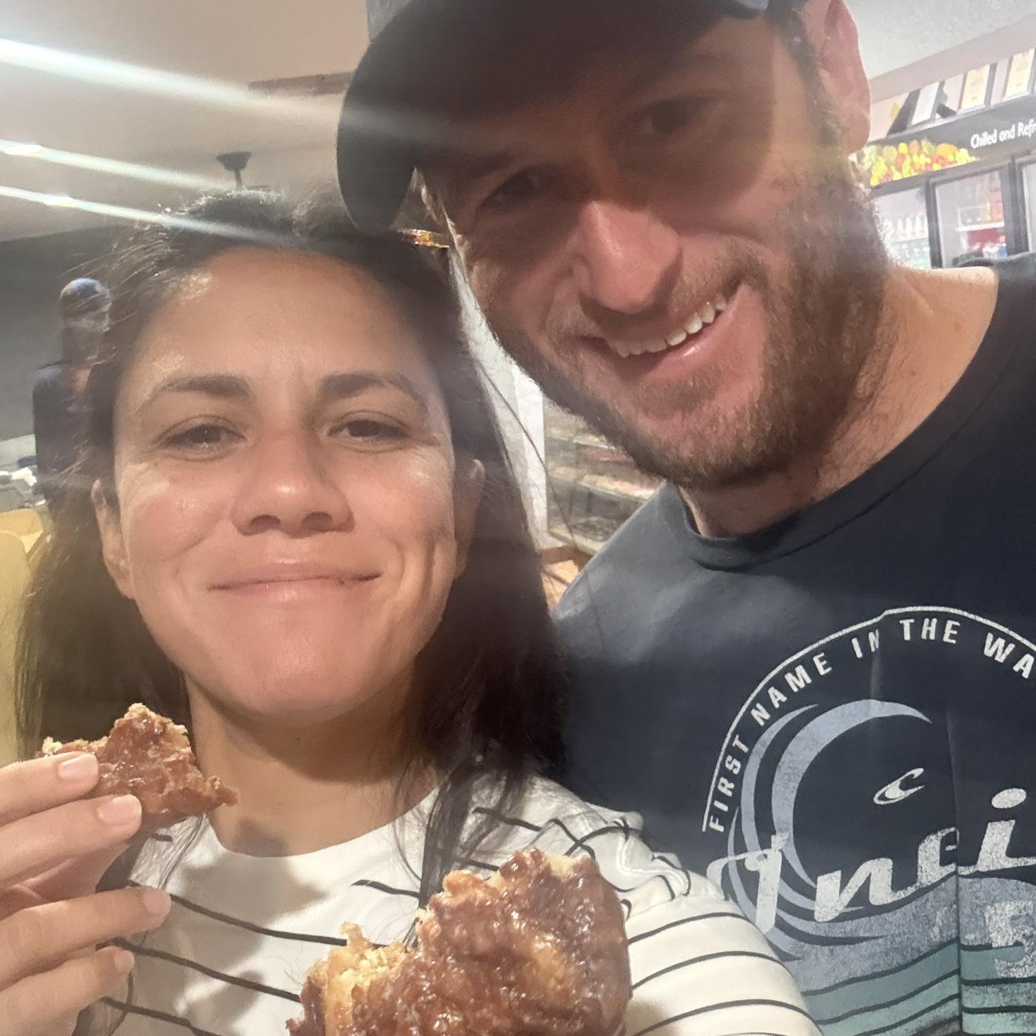 We love donuts, in NM on our way to California during the move!