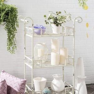 Safavieh Outdoor Collection Noreen Antique White 3 Tier Shelf