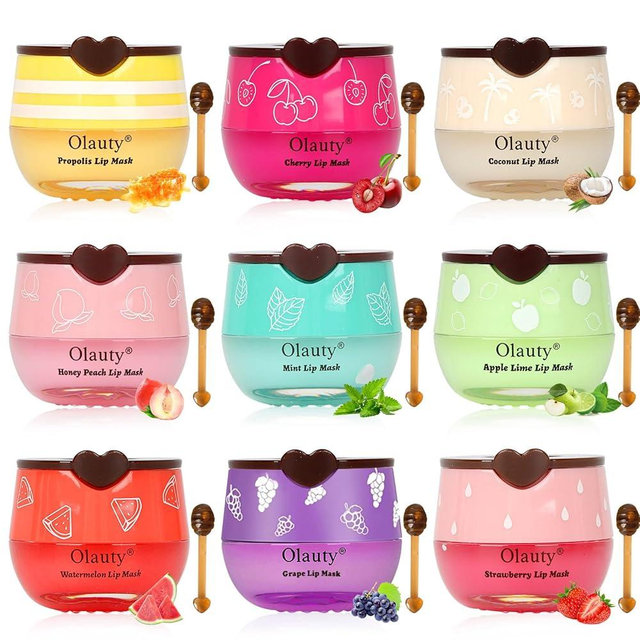 9 PCS Bee Lip Balm Lip Mask Honey Pot, Valentines Day Gifts for Her,Honey Lip Balm Bulk Christmas Gifts Lip Sleeping Mask Nourishing Overnight Lip Treatment,Lip Moisturizer Balm Preventing Dry,Cracked