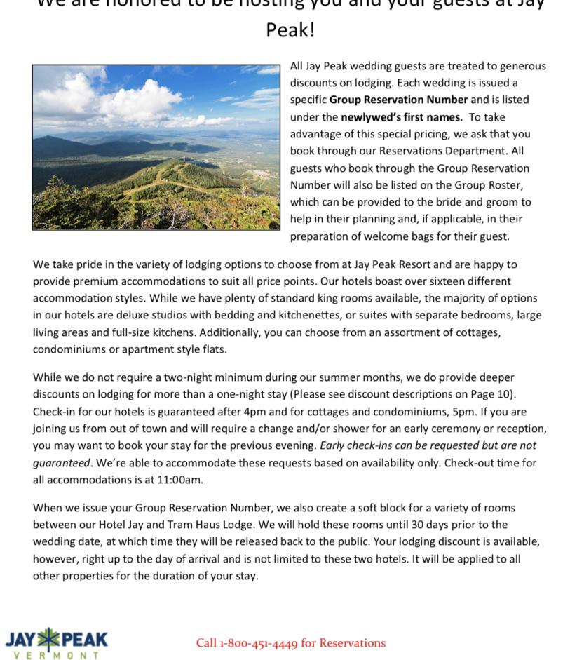 Jay Peak lodging and booking information