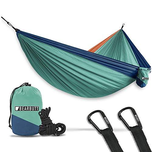 Bear Butt Hammocks - Camping Hammock for Outdoors, Backpacking & Camping Gear - Double hammock, Portable hammock, 2 Person Hammock for Travel, outdoors - Tree & Hiking Gear - Hammock that Holds 700lbs