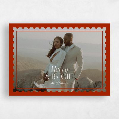 Dark Red Holiday Card - Brynwood Landscape