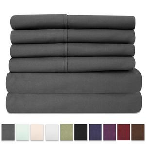 Sweet Home Collection - 6 Piece 1500 Thread Count  Deep Pocket Bed Sheet Set - 2 EXTRA PILLOW CASES, GREAT VALUE - Queen, Gray