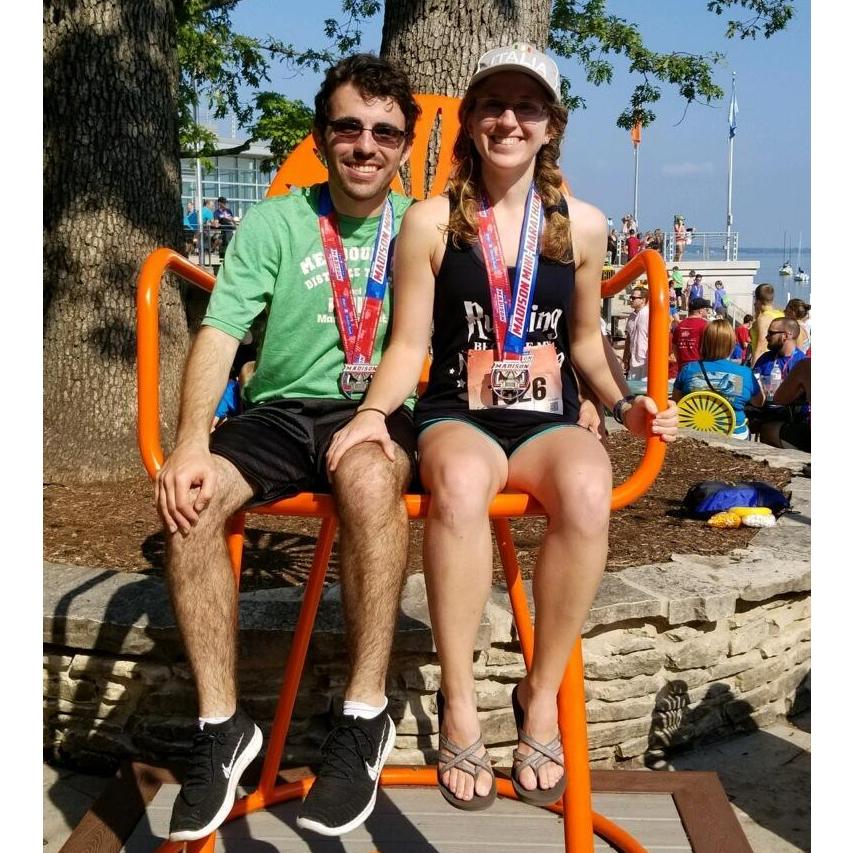 Post half-marathon celebration in Madison