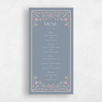 Perwinkle Gray, Grey Wedding Menu - Maglorie