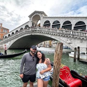 Tim and I in front of Rialto Bridge in Venice, Italy.