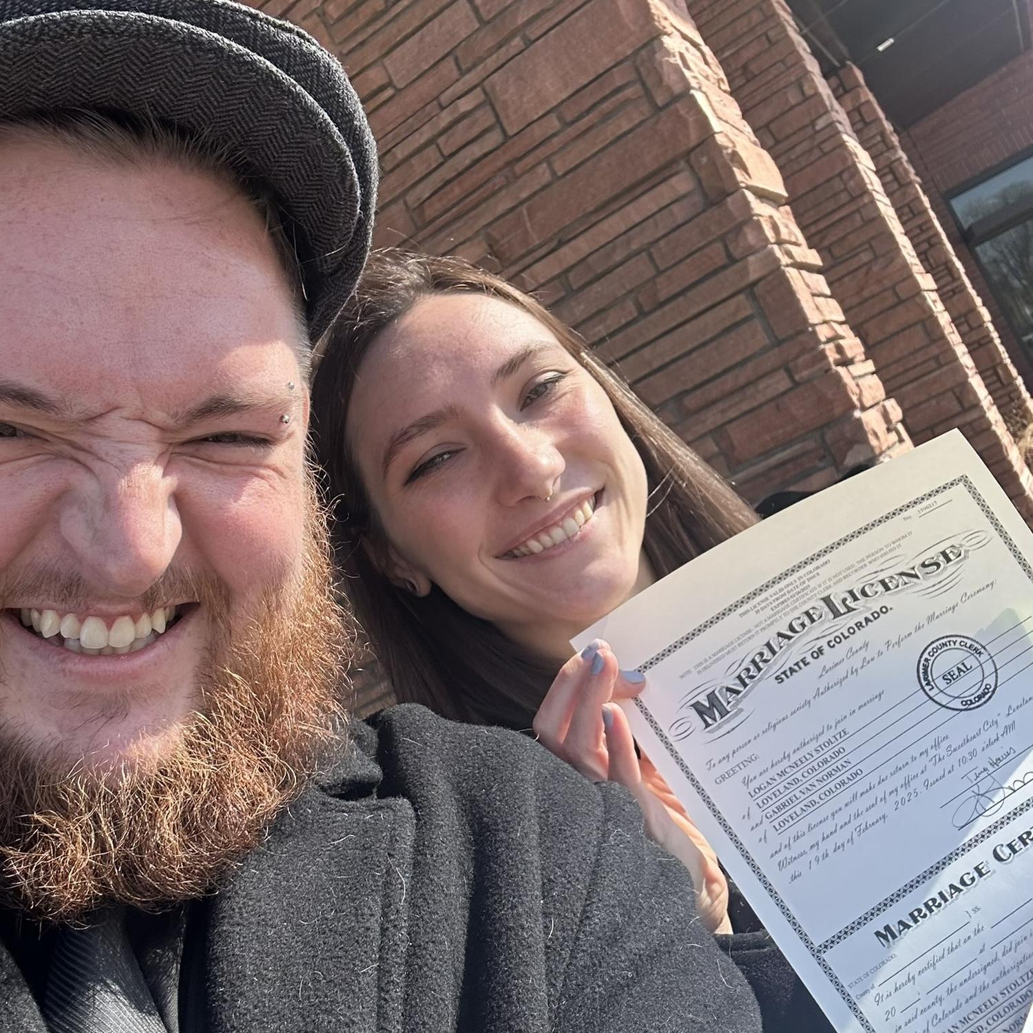 Marriage license acquired