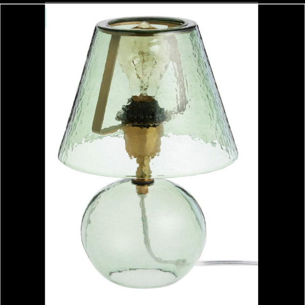 Becca Mini Glass and Brass Metal Textured Table Lamp - World Market