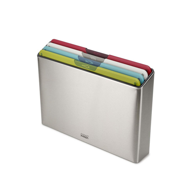 Joseph Joseph Folio Icon Steel 4-Piece Chopping Board Set with Stainless-Steel Storage Case