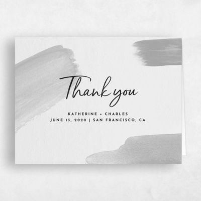 Smoky Grey Wedding Thank You - Riverside