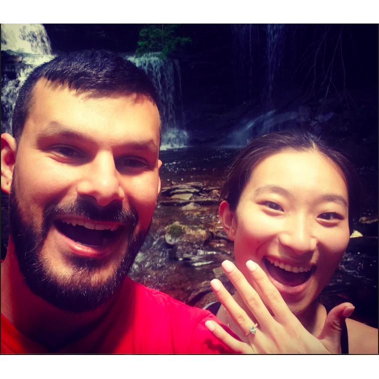 The picture we sent to our family and friends right after we got engaged!