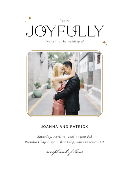 Jelani Photo | White | Zola Wedding Invitations